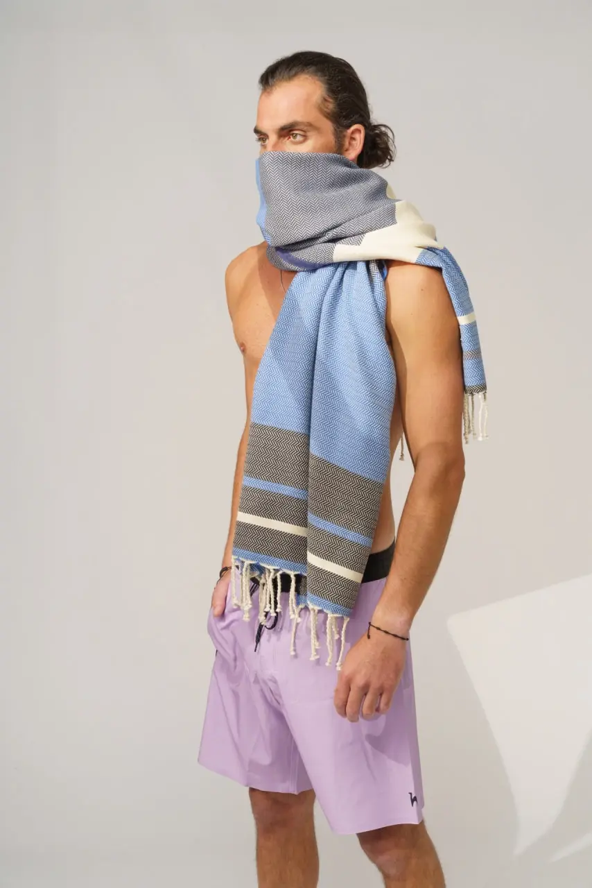 Futah - Papua Blue Beach Towel (4)