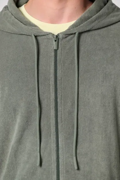 Terry Hoodie Khaki (2)