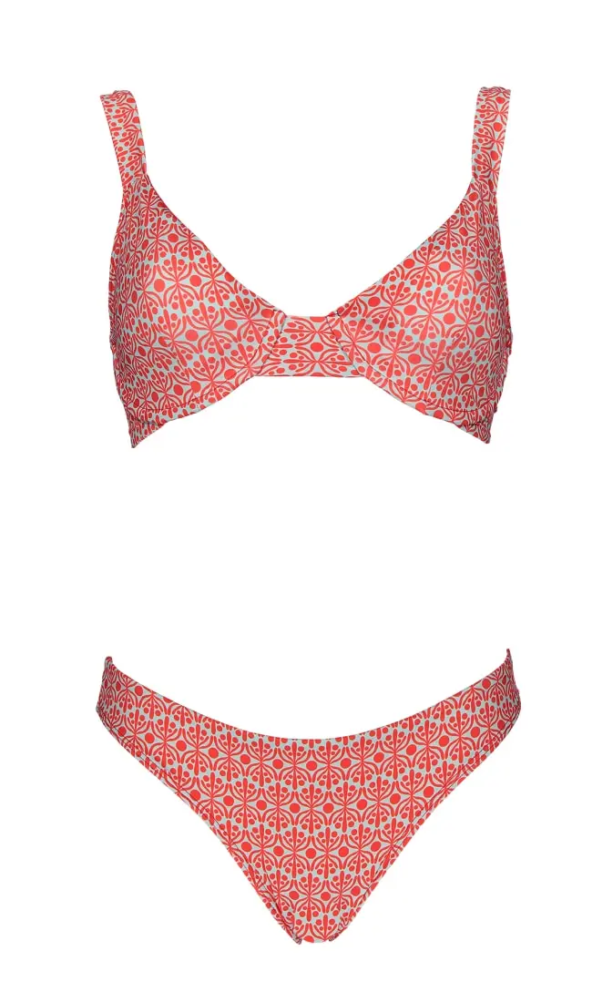 Futah - Flora Aquatic & Coral Bikini Bralette (1)
