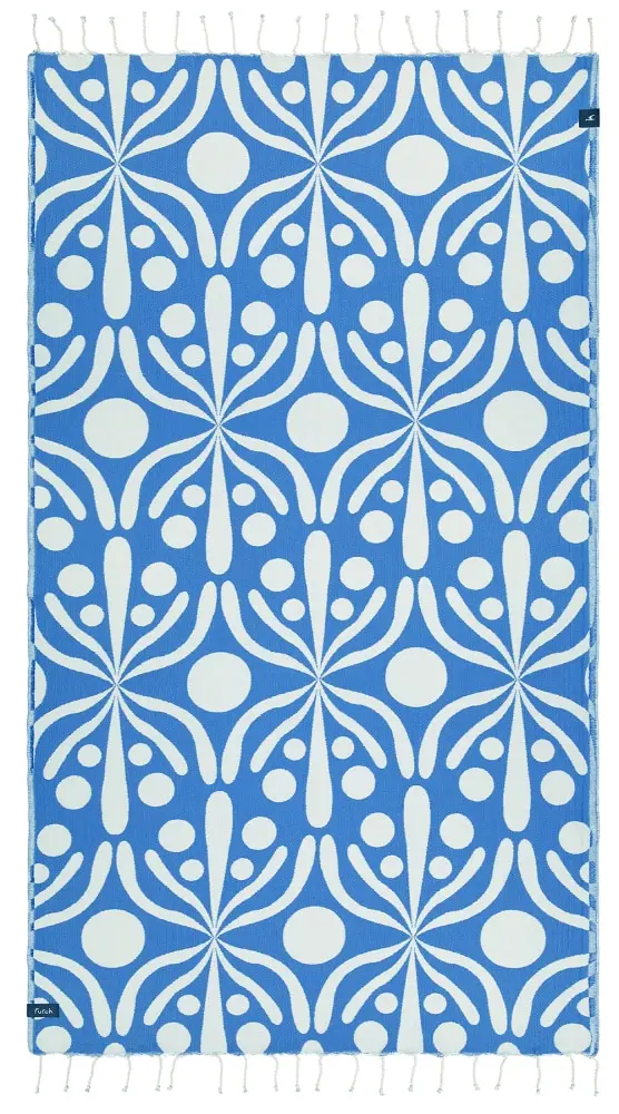Futah - Flora Blue & White Beach Towel (3)