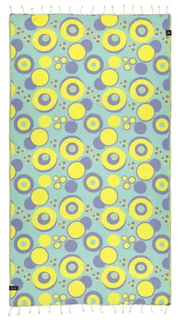 Vortex Yellow & Water Beach Towel