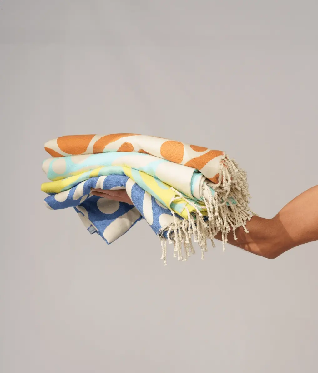 Futah - Flora Yellow & Water Beach Towel (5)