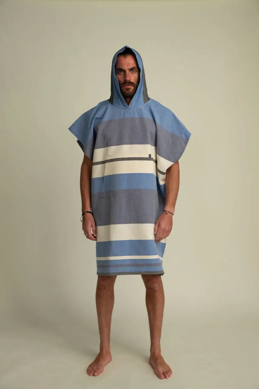 Futah - Papua Blue Adult Poncho (2)