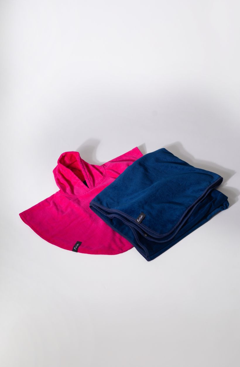 Futah - Bedu Neon Pink Terry Poncho Baby (2)